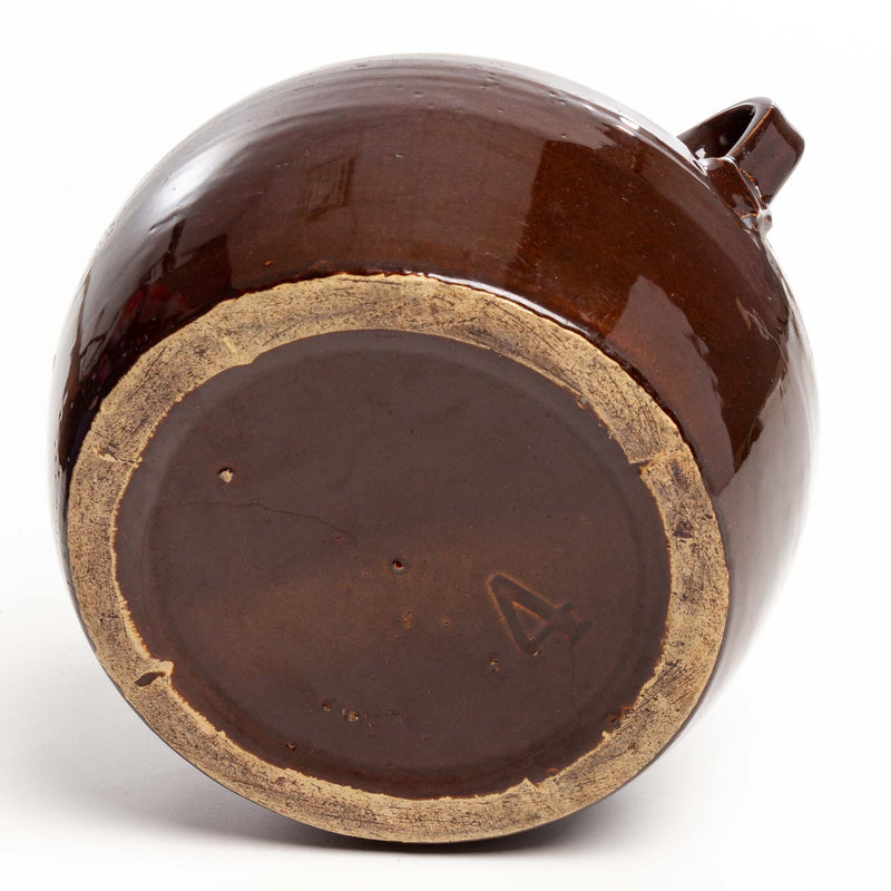 Dark Brown Glaze #4 Bean Pot