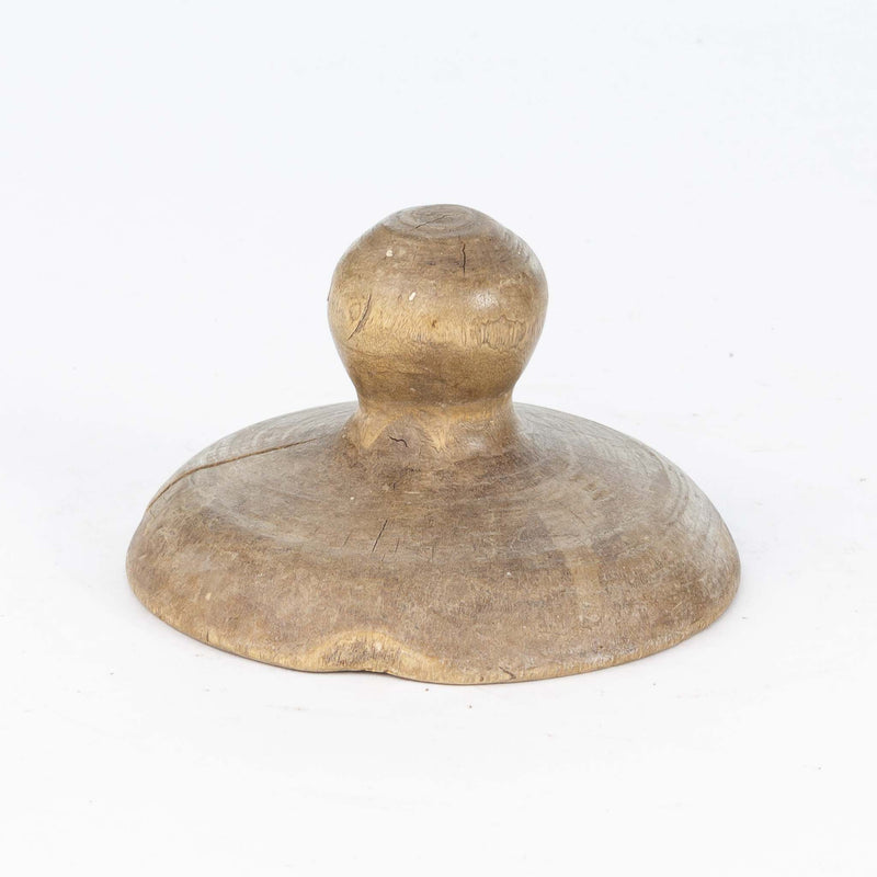 Round Wood Butter Press w/ Leaf Pattern