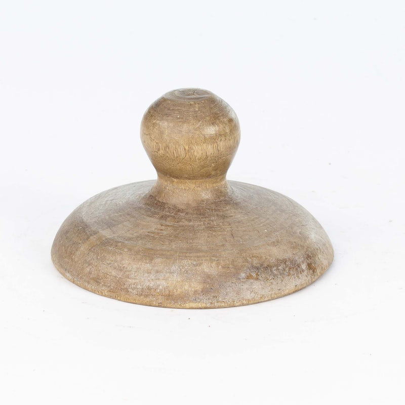 Round Wood Butter Press w/ Leaf Pattern