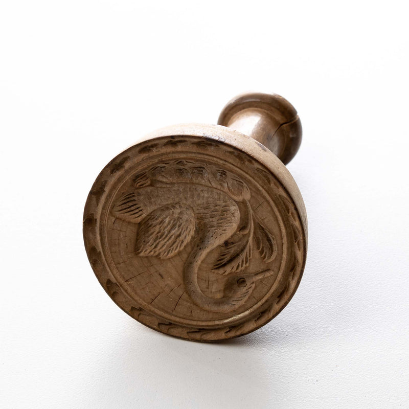 Wood Swan Butter Press