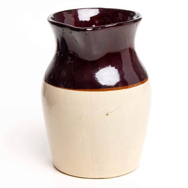 Two Tone Stoneware Pancake Pitcher with Handle