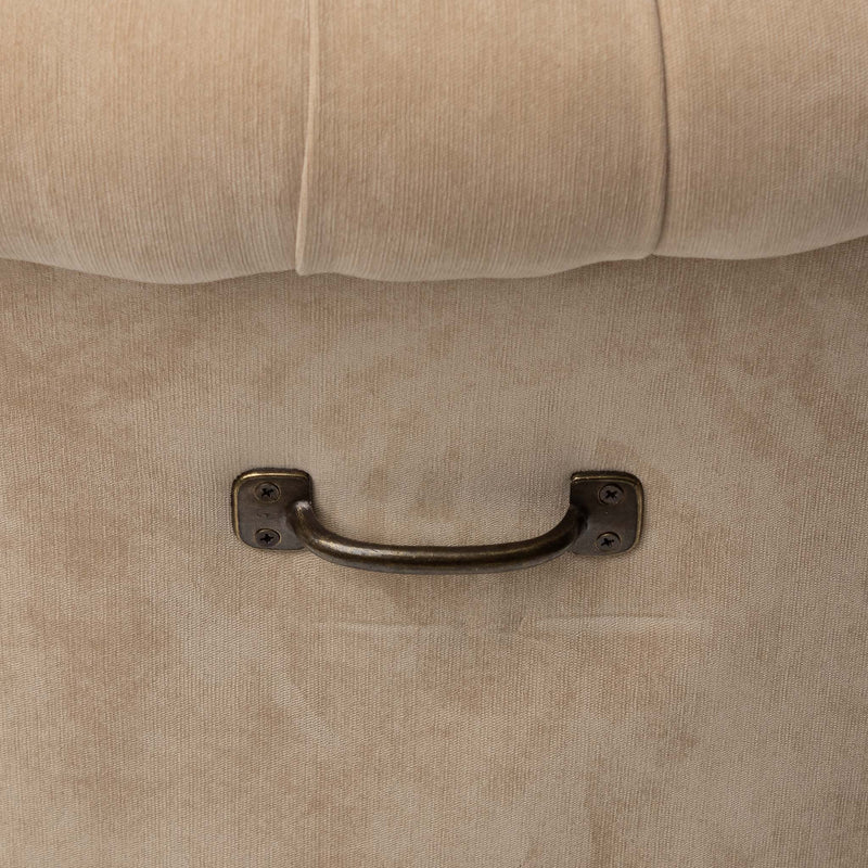 Beige Velvet Tufted Chair
