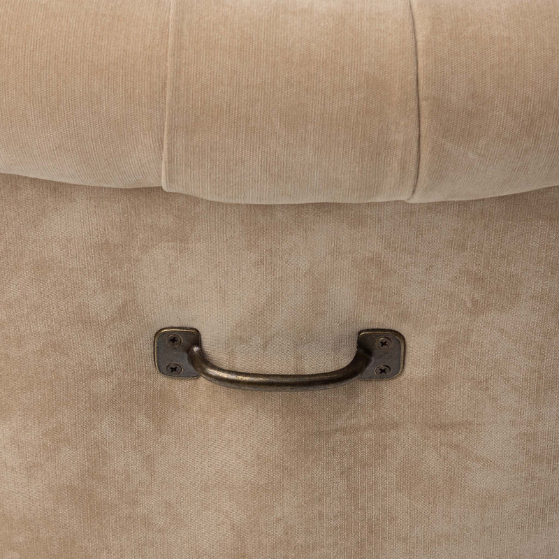 Beige Velvet Tufted Chair