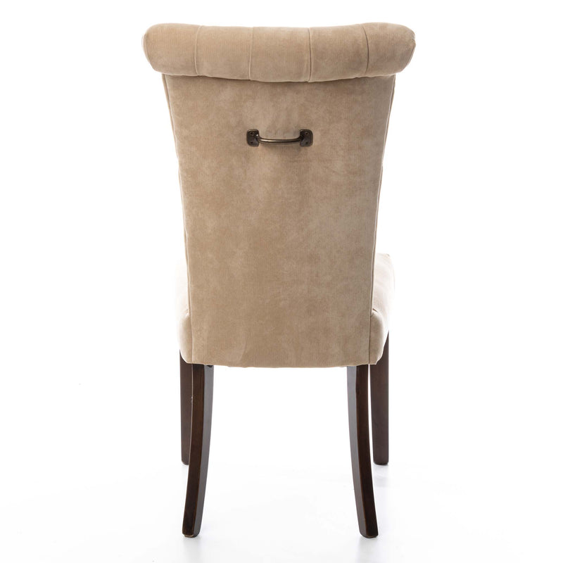 Beige Velvet Tufted Chair