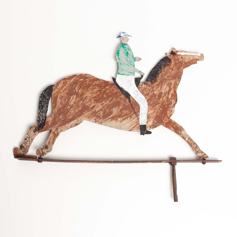 Metal Horse And Rider Weather Vane