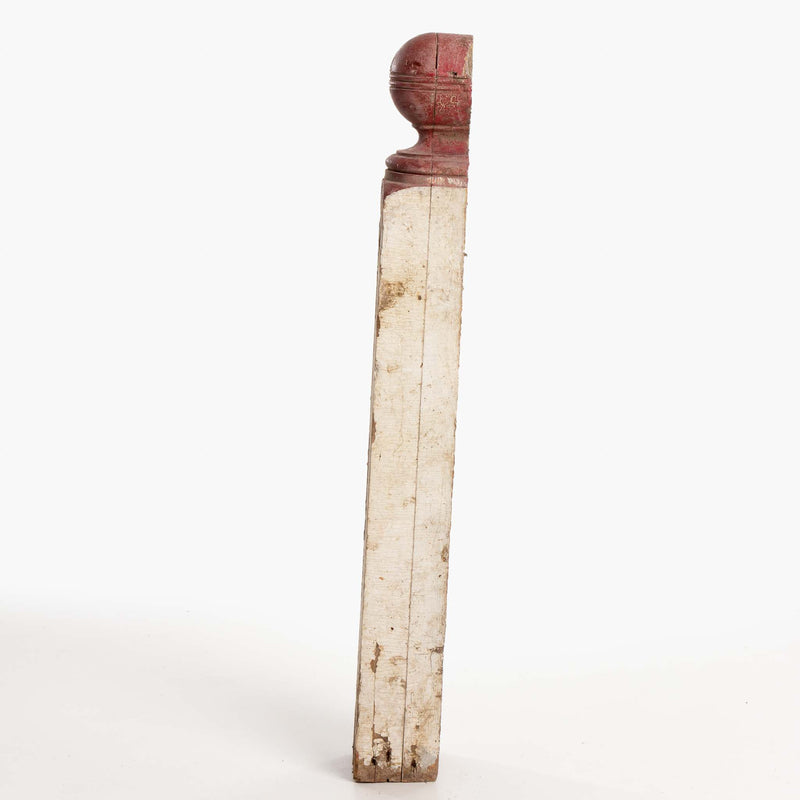 White Newel with Red Ball Top