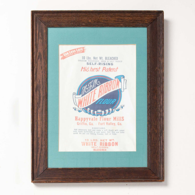 White Ribbon Flour Framed Sack