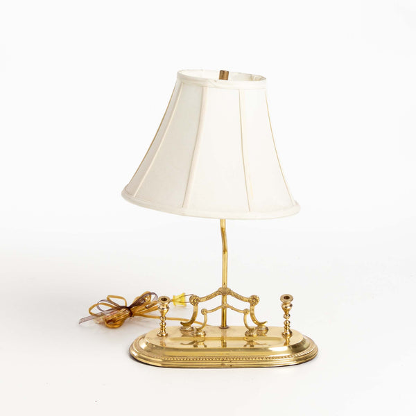 Brass Table Lamp with Letter and Pen Holder