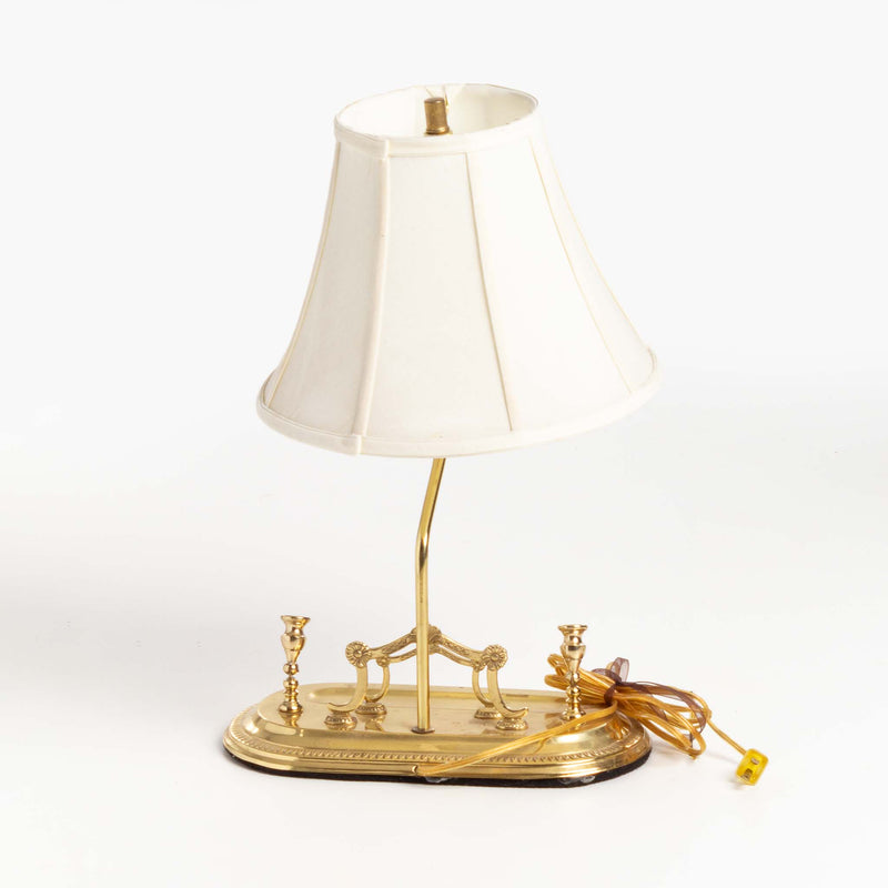 Brass Table Lamp with Letter and Pen Holder