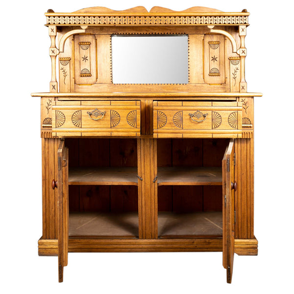 Butternut Eastlake Sideboard with Mirrored Back