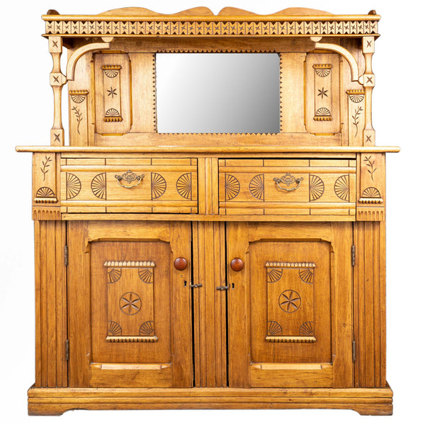 Butternut Eastlake Sideboard with Mirrored Back