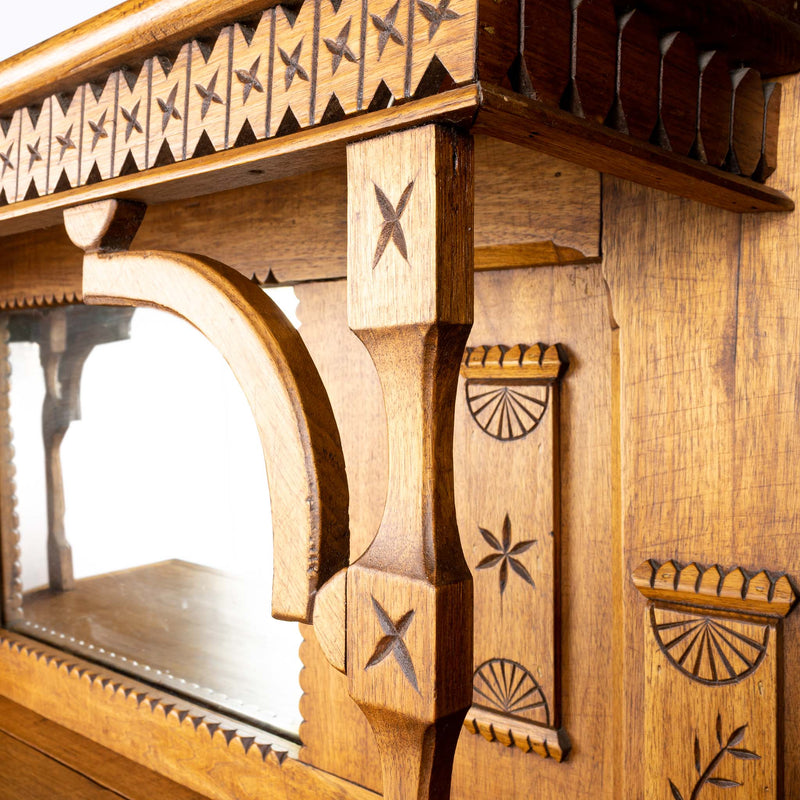 Butternut Eastlake Sideboard with Mirrored Back