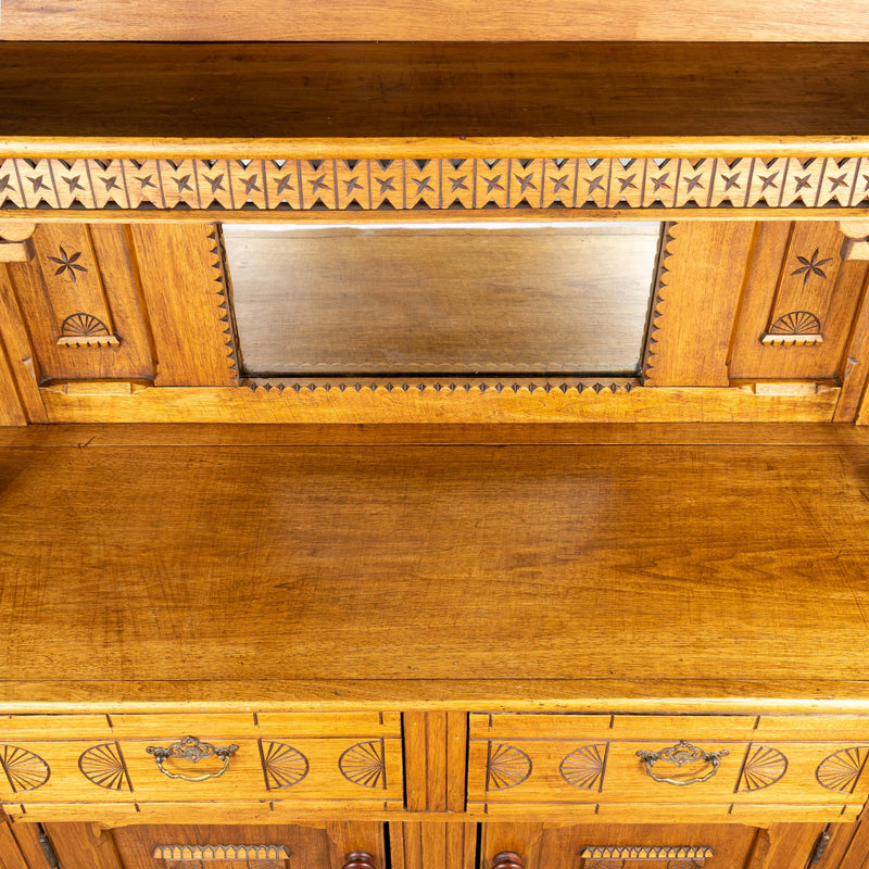 Butternut Eastlake Sideboard with Mirrored Back