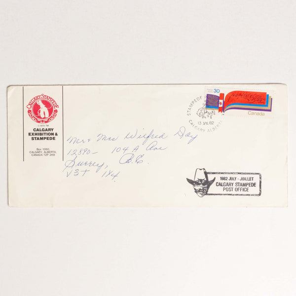 1982 Calgary Stampede Post Office Cancellation Envelope