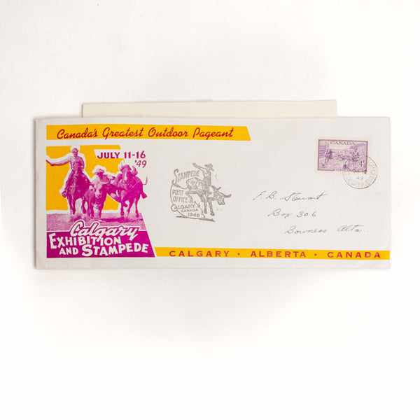 Calgary Stampede Envelope - 1949, Howdy Decal