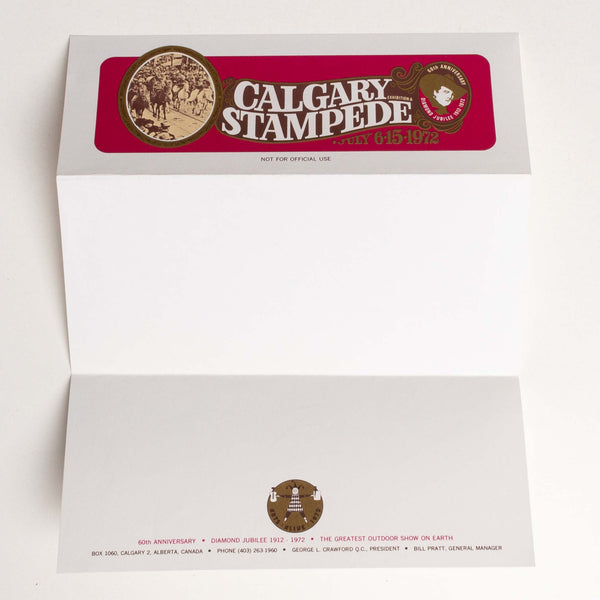 1972 Diamond Jubille Calgary Stampede Letterhead