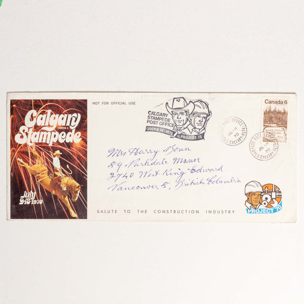 1970 Calgary Stampede "Salute to Construction" Envelope