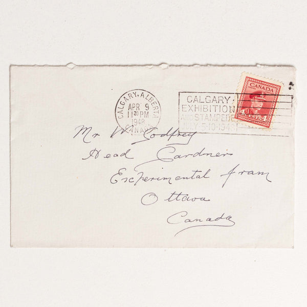 Envelope to Experimental Farm - 1948, Calgary Stampede Stamp