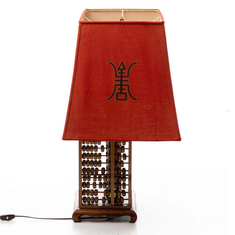 Chinese Rosewood Abacus Lamp