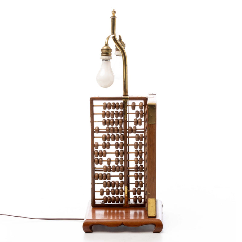 Chinese Rosewood Abacus Lamp