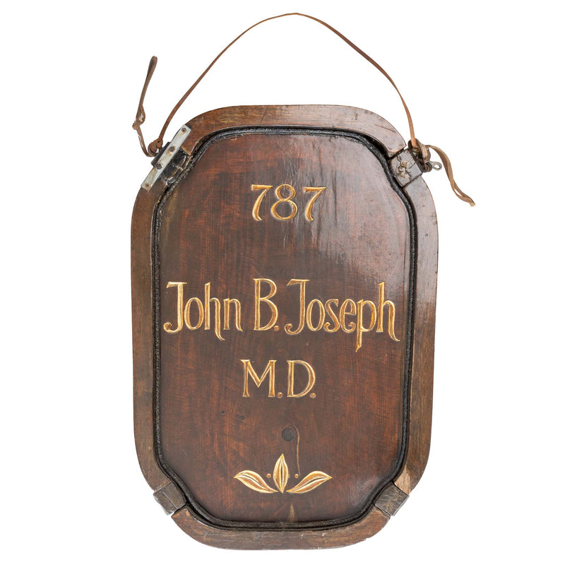 Double Sided Dark Wood "787 John B Joseph" Sign