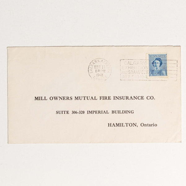 Mill Owners Mutual Fire Insurance Envelope - 1948