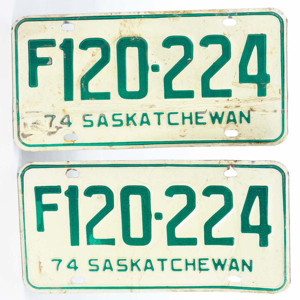 Saskatchewan 1974 Farm License Plates (Pair)
