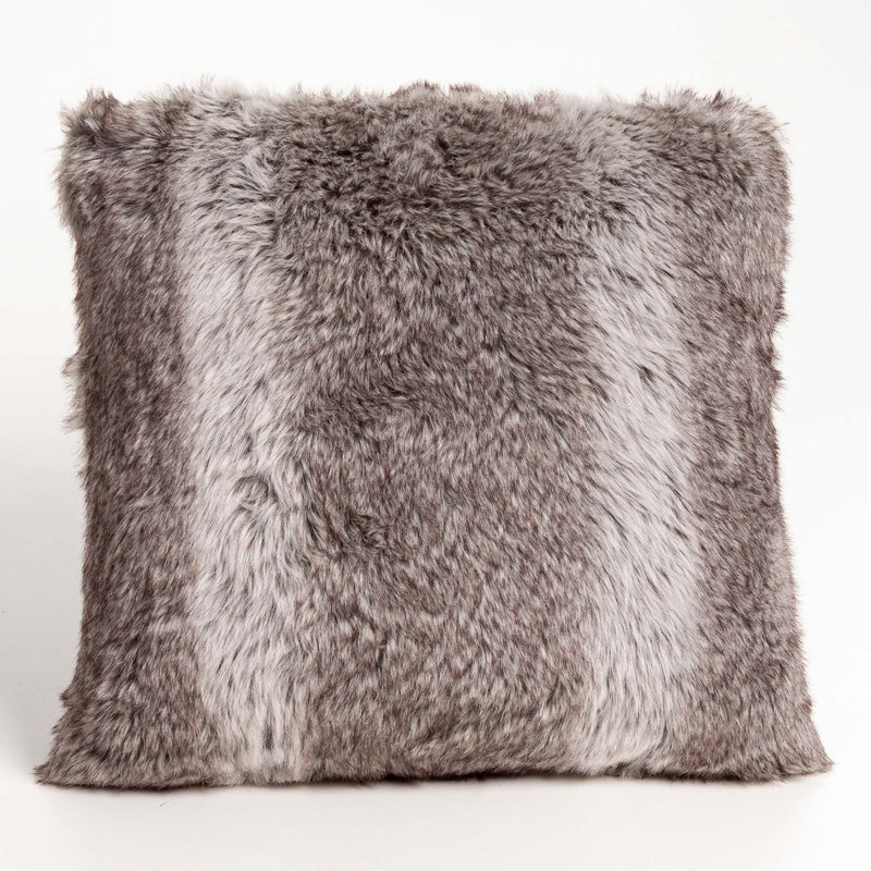 Fawn Gray Faux Fur Pillow