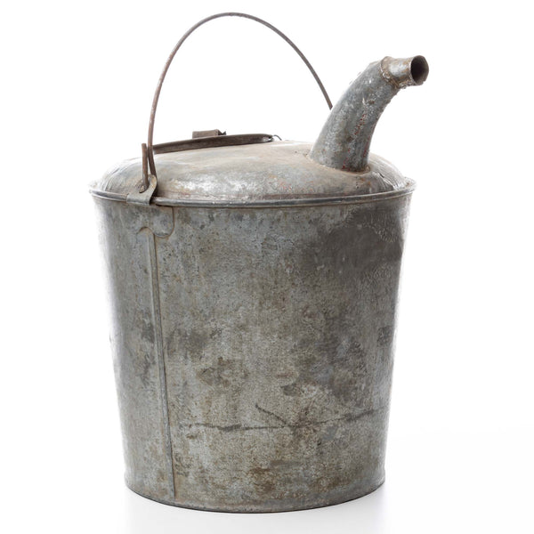 Galvanized Gas Can with Spout & Cap on Chain