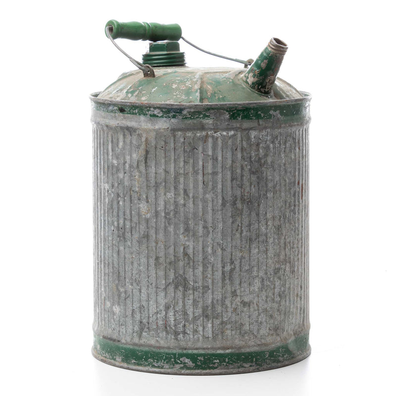 Galvanized Gas Can - Green Top