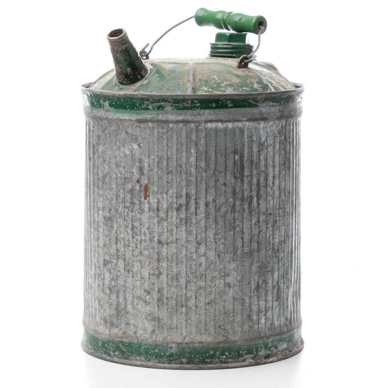 Galvanized Gas Can - Green Top