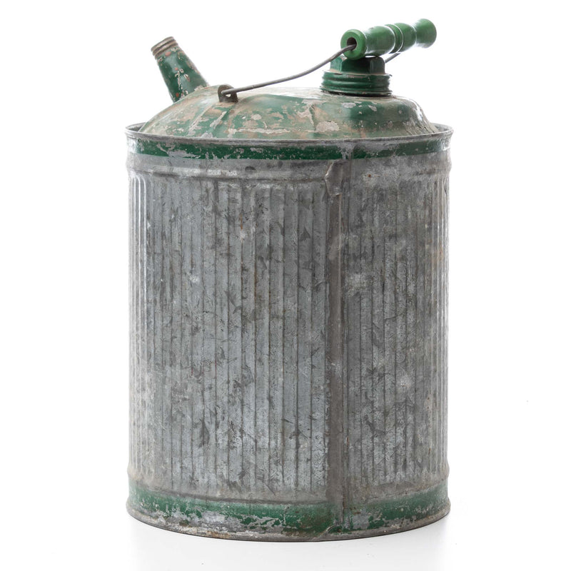 Galvanized Gas Can - Green Top