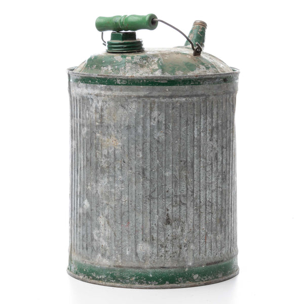 Galvanized Gas Can - Green Top