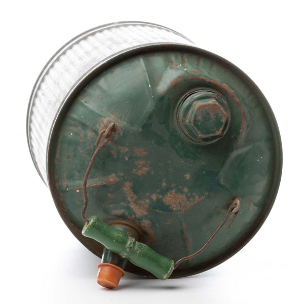 Galvanized Gas Can with Green Top and Handle