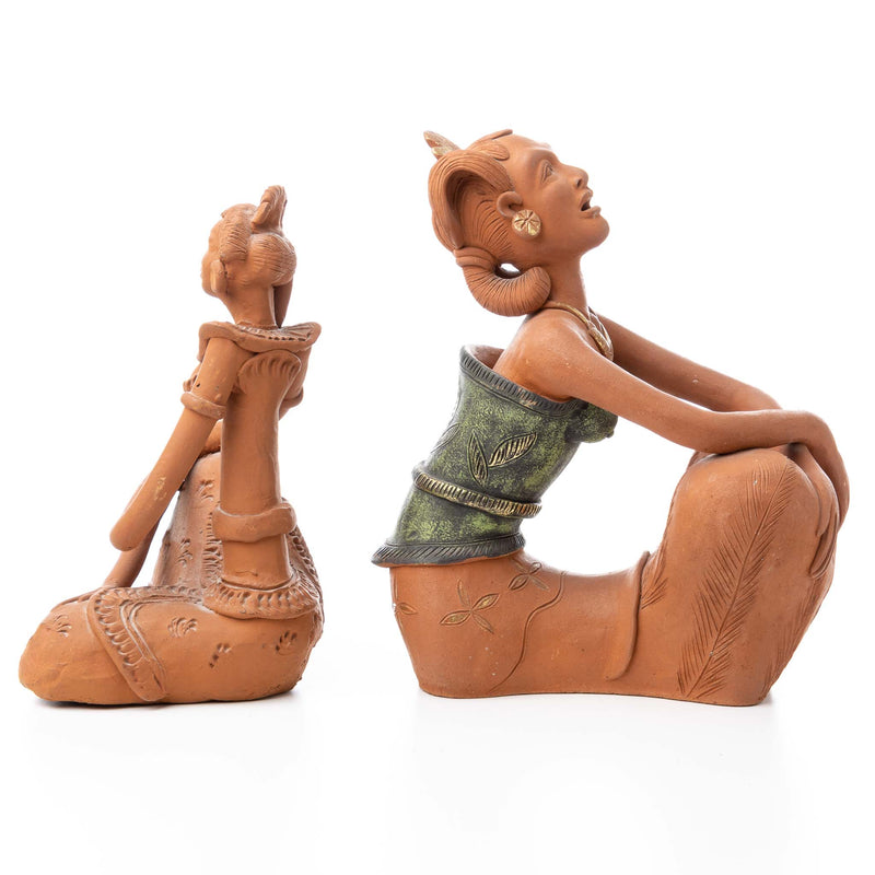 Hand-Sculpted Clay Queen & Daughter