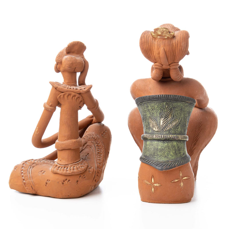 Hand-Sculpted Clay Queen & Daughter