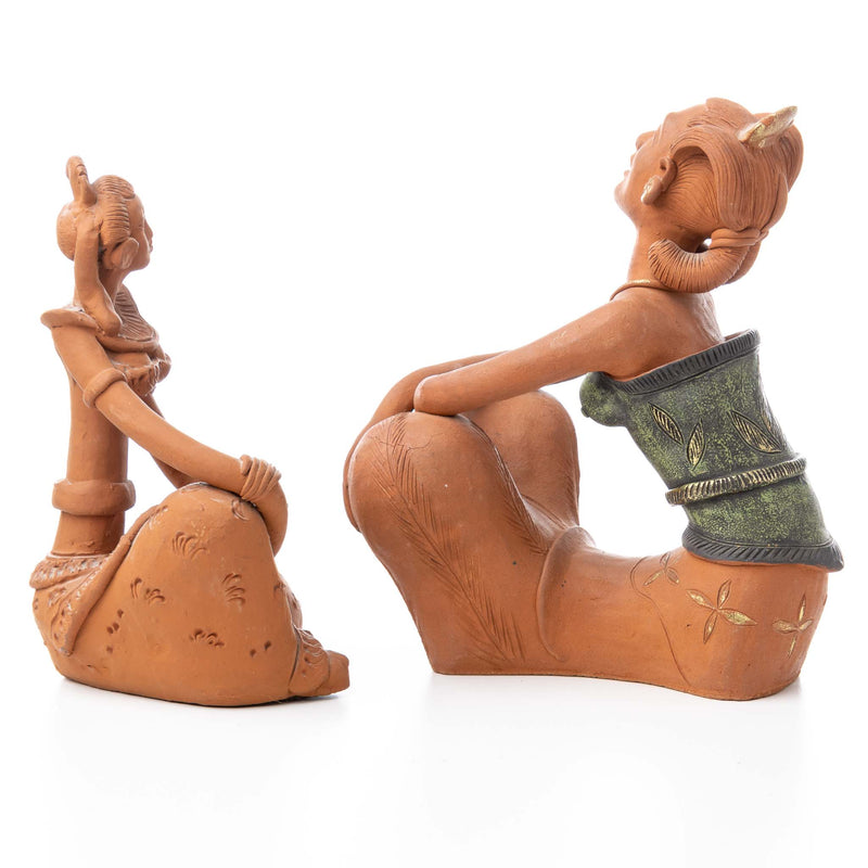 Hand-Sculpted Clay Queen & Daughter