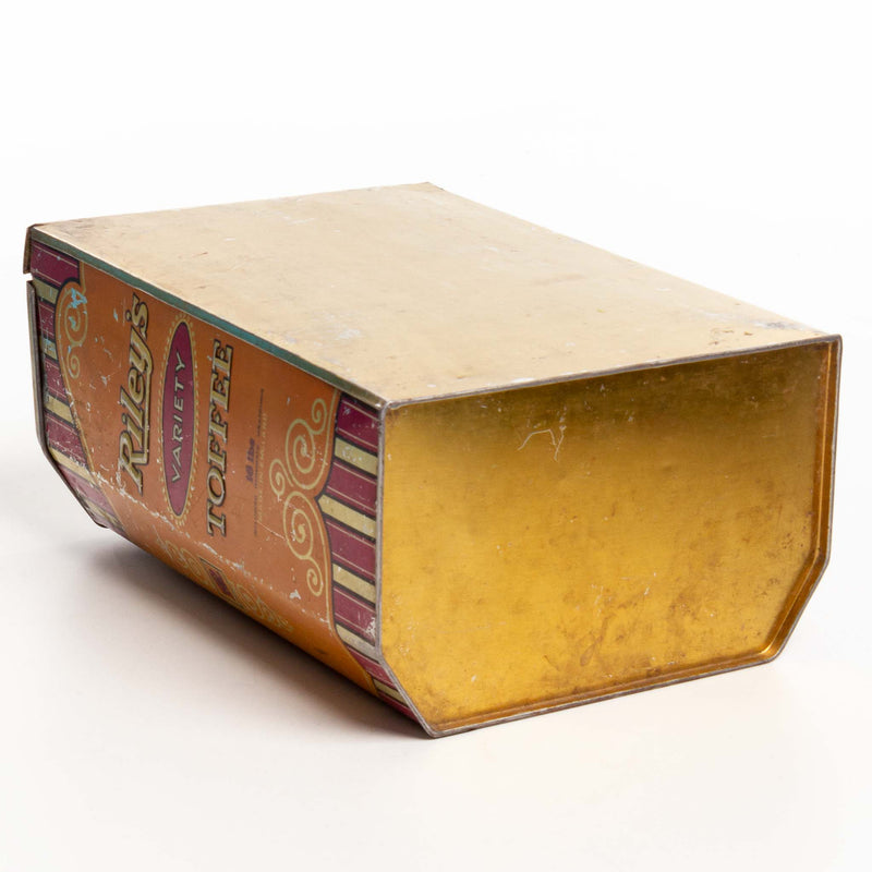 Orange Hinged Lid Riley's Toffee Tin