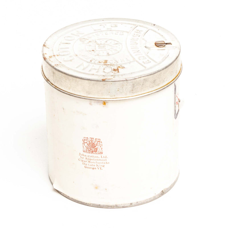 White "John Cotton's Finest Smoking Tobacco" Tin