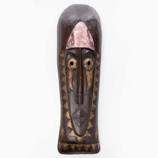 Large Indonesian Tribal Mask with Tin Headpiece