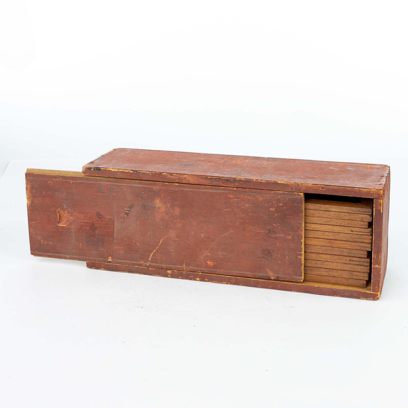 Lantern Slide Case and 12 Framed Glass Slides