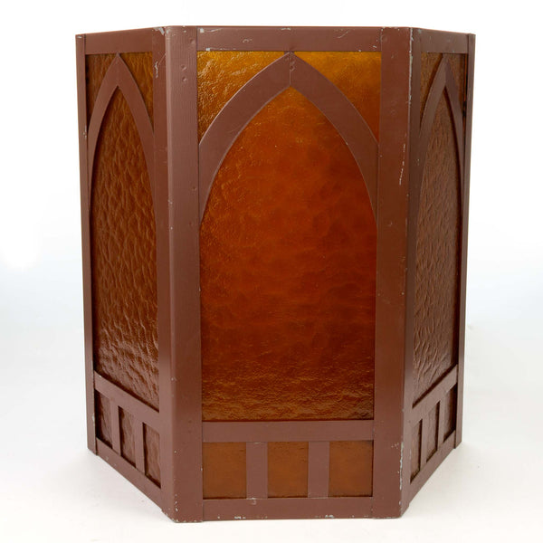 Hexagonal Metal and Amber Light Shade - 6.5"