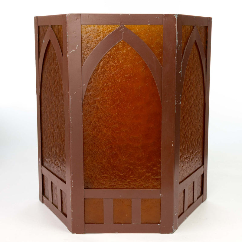 Hexagonal Metal and Amber Light Shade - 6.5"