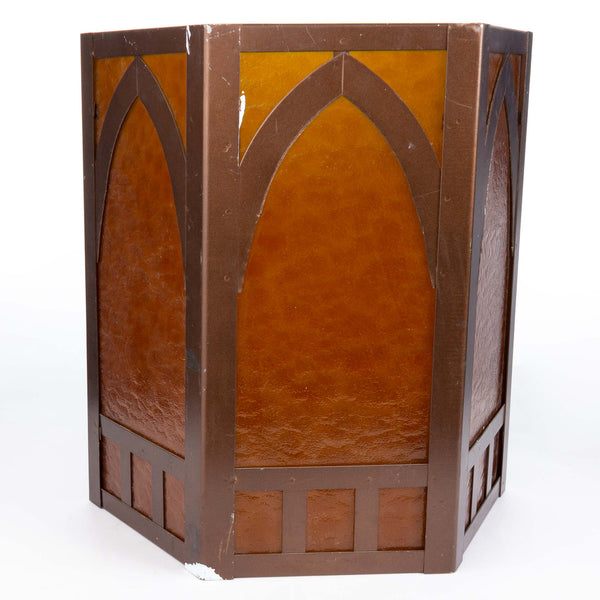 Hexagonal Metal and Amber Light Shade - 6.5" (as is)