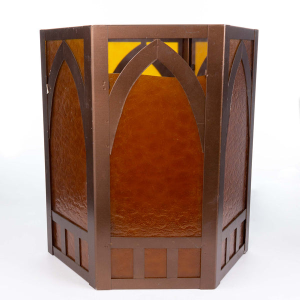 Hexagonal Metal and Amber Light Shade - 6.5" (as is)