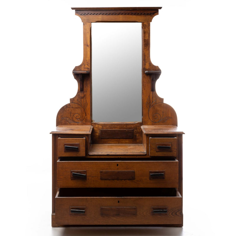 Oak Dressing Chest with Mirror