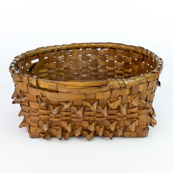 Open Weave Basket Square Base and Round Top