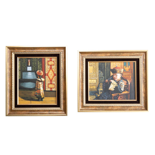 Framed East Asian Paintings (Pair)