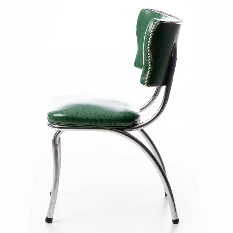 Vinyl and Chrome Kitchen Chairs (Pair)