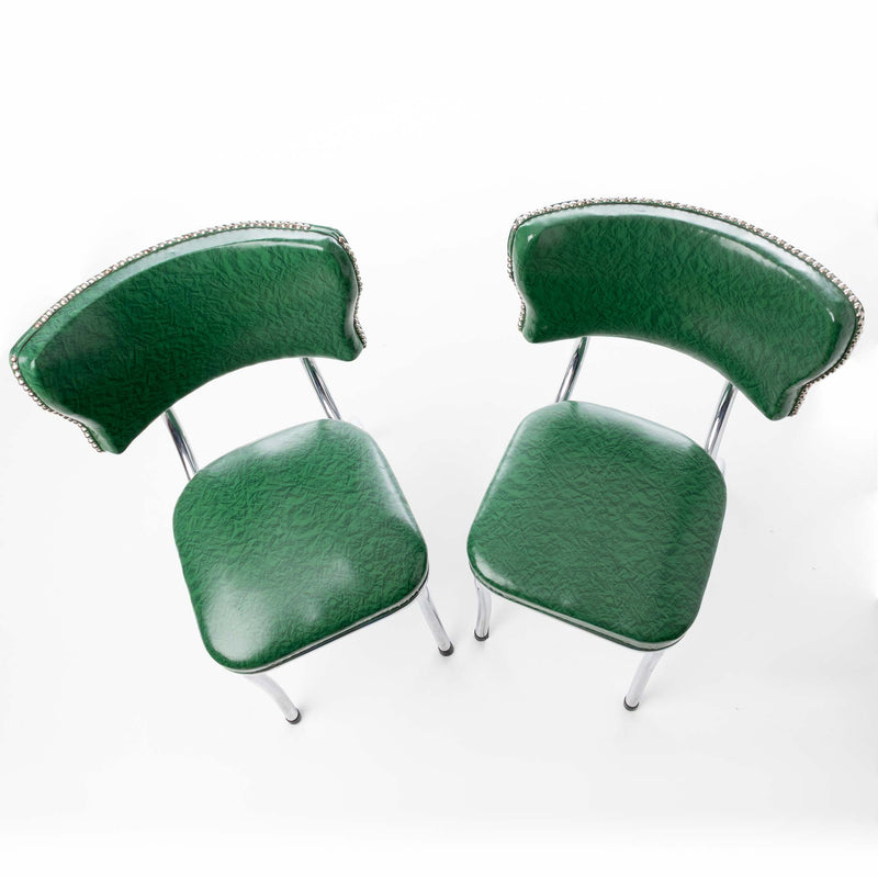 Vinyl and Chrome Kitchen Chairs (Pair)